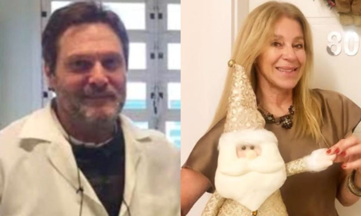 Foto mostra colagem de duas fotos. À esquerda, está o médico, enquanto à direita está a esposa dele. Casal de Curitiba teve apartamento invadido em Navegantes (SC) e foi brutalmente assassinado durante assalto. Ele usa jaleco branco e ela, que é loira, segura um papai Noel de pelúcia e branco.
