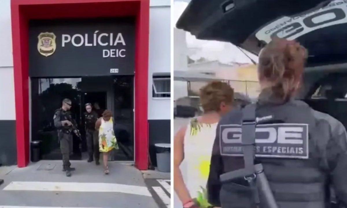 Momento em que mulher condenada por envenenar vizinha é presa
