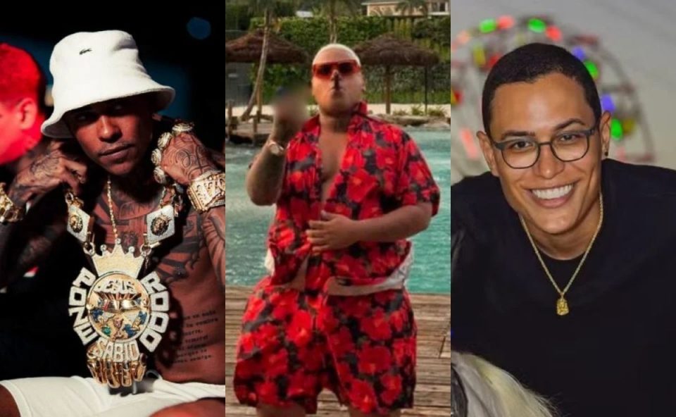 Foto dividida em três imagens: à esquerda, MC Poze do Rodo, ao centro, MC Ryan SP, à direita, Raphael Sousa Oliveira, dono da Choquei. A PF solicitou nova prisão dos três.