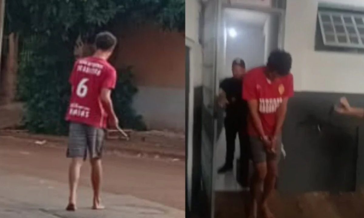 Homem suspeito de estuprar mulher em Sarandi sendo preso