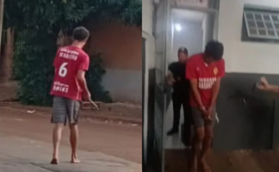 Homem suspeito de estuprar mulher em Sarandi sendo preso