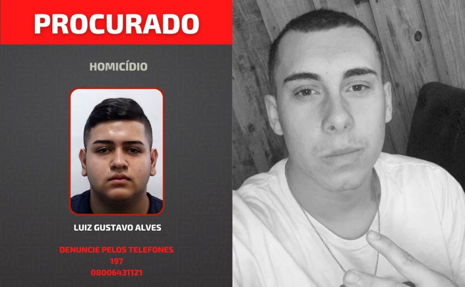 colagem de fotos. à esquerda, o suspeito de matar o motoboy a tiros. à direita, a vítima que foi morta