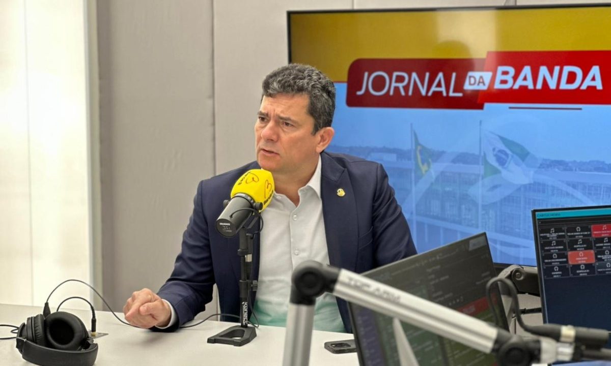 Sergio Moro em entrevista ao Jornal da Banda B. Imagem ilustrativa para matéria sobre a crítica que o pré-candidato faz a saúde do Parana
