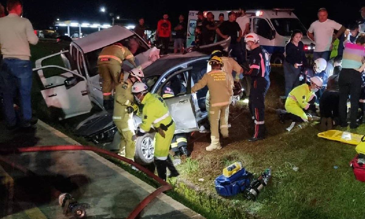 Foto mostra grave acidente na BR-277