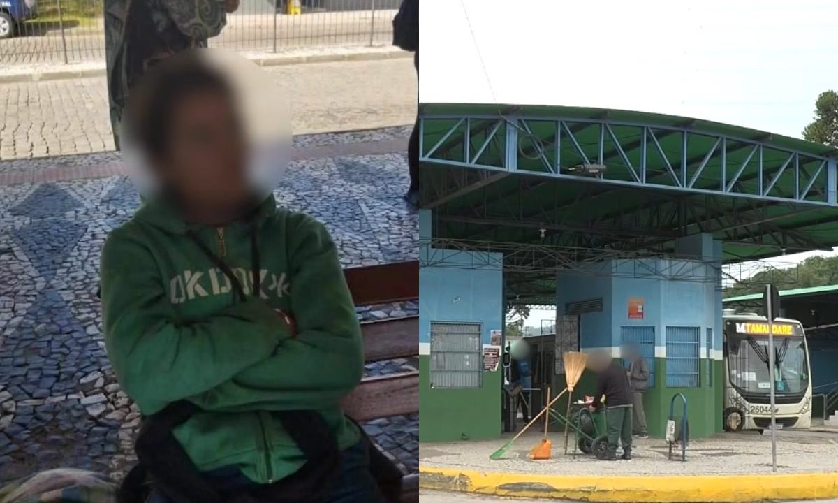 Imagem da suspeita de agredir adolescente em ônibus na Grande Curitiba.