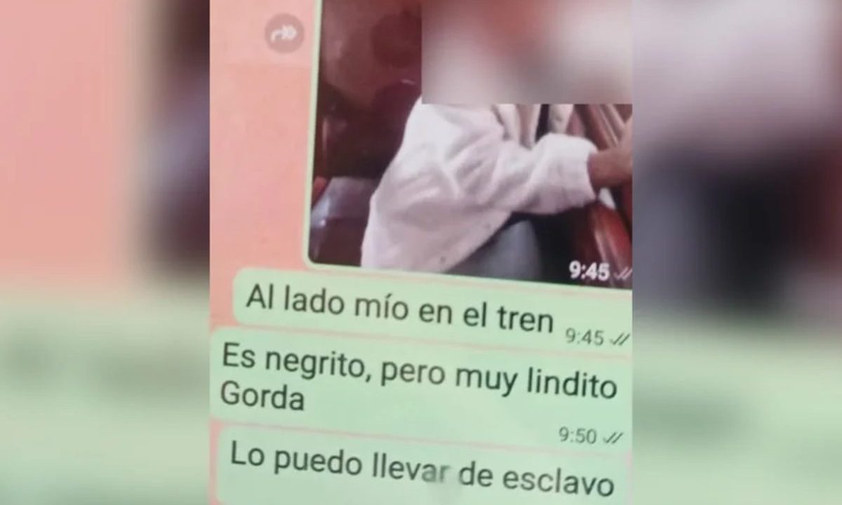 Mensagens do argentino; homem foi preso por racismo
