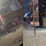 Foto mostra briga entre torcida do Athletico