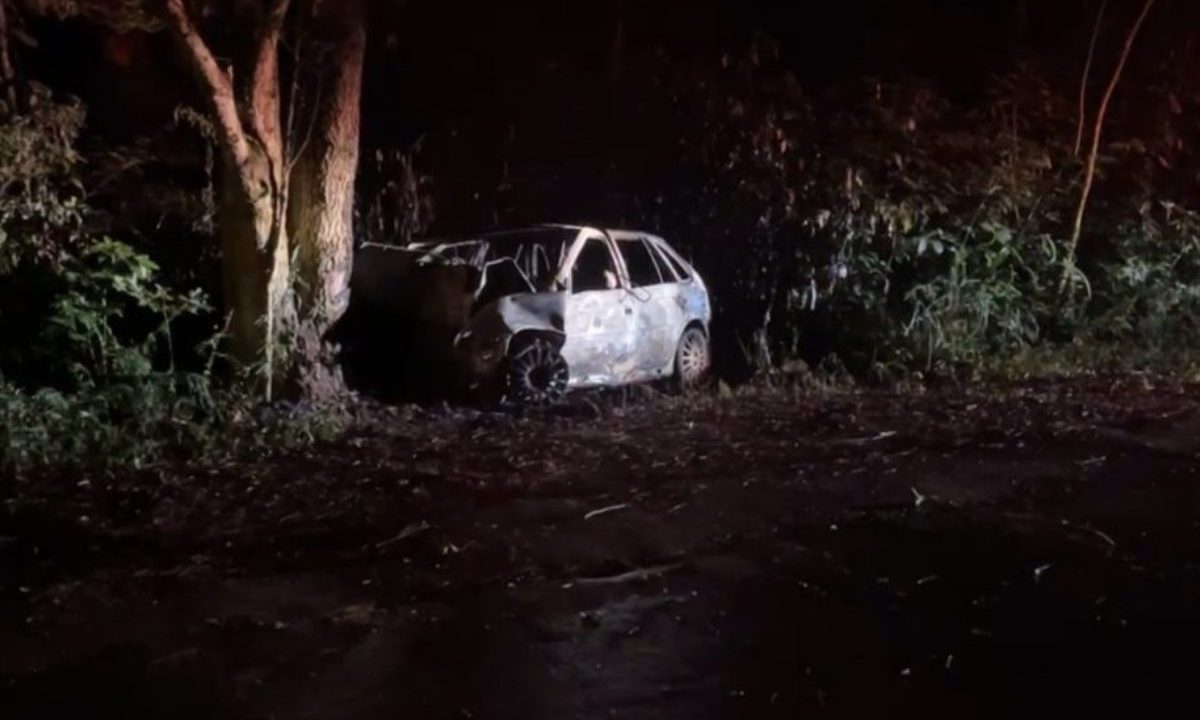 Carro que pegou fogo no Paraná