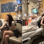 Kelli Peters e Robbie Fox durante casamento realizado em hospital nos Estados Unidos.
