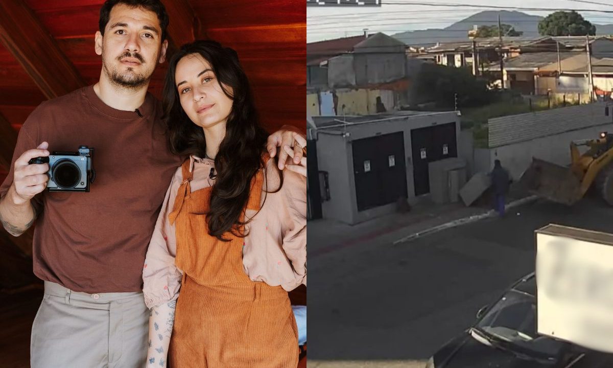 Imagem mostra casal que perde equipamentos , devolvidos por coletores de lixo.