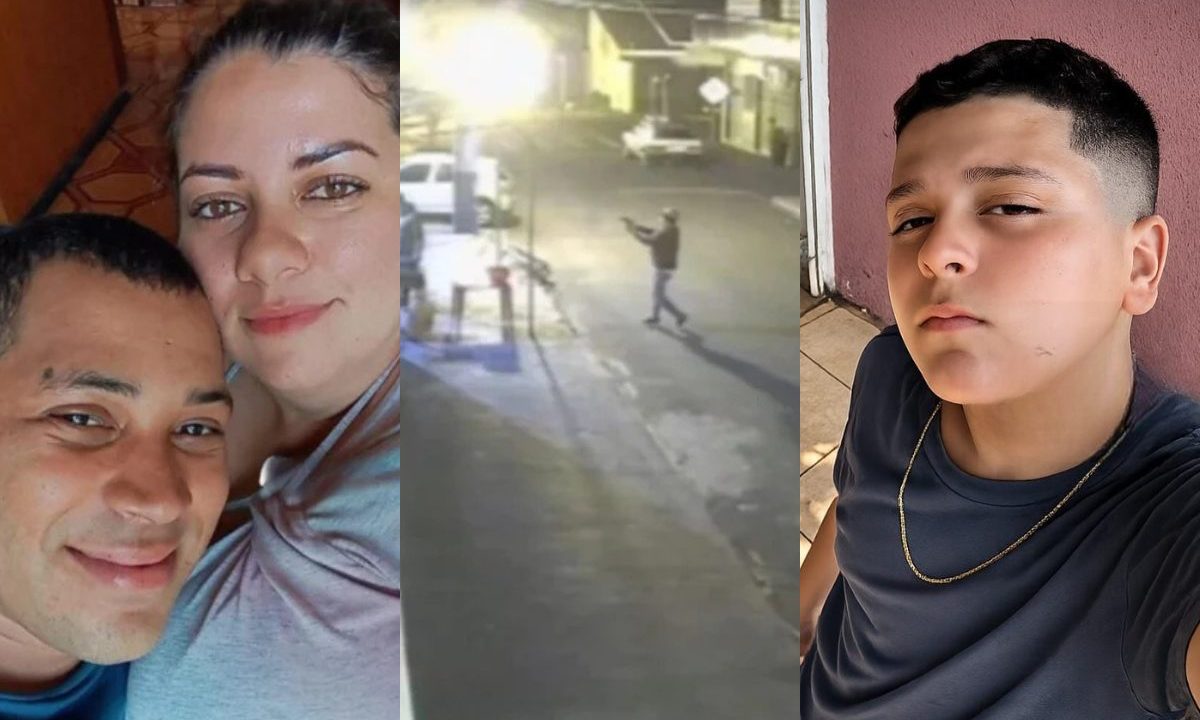 foto do casal e primo executados em frente a bar em sarandi