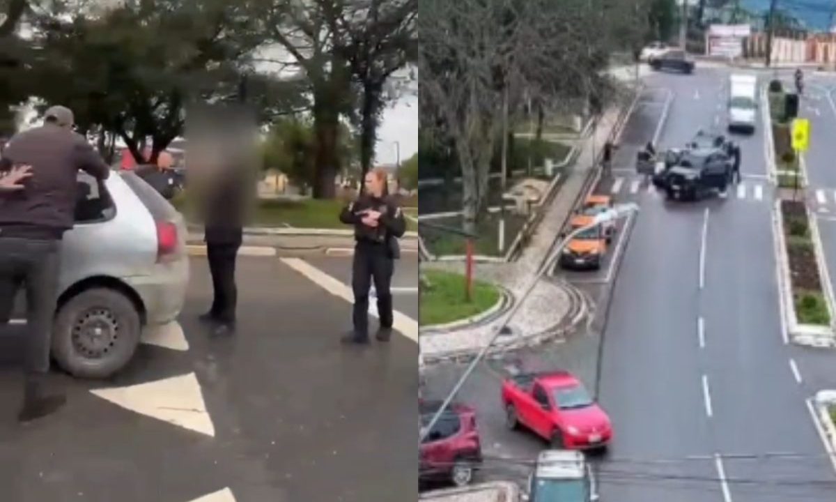 Homem condenado por homicídio é preso por policiais civis durante abordagem em rua de Colombo, na Região Metropolitana de Curitiba.