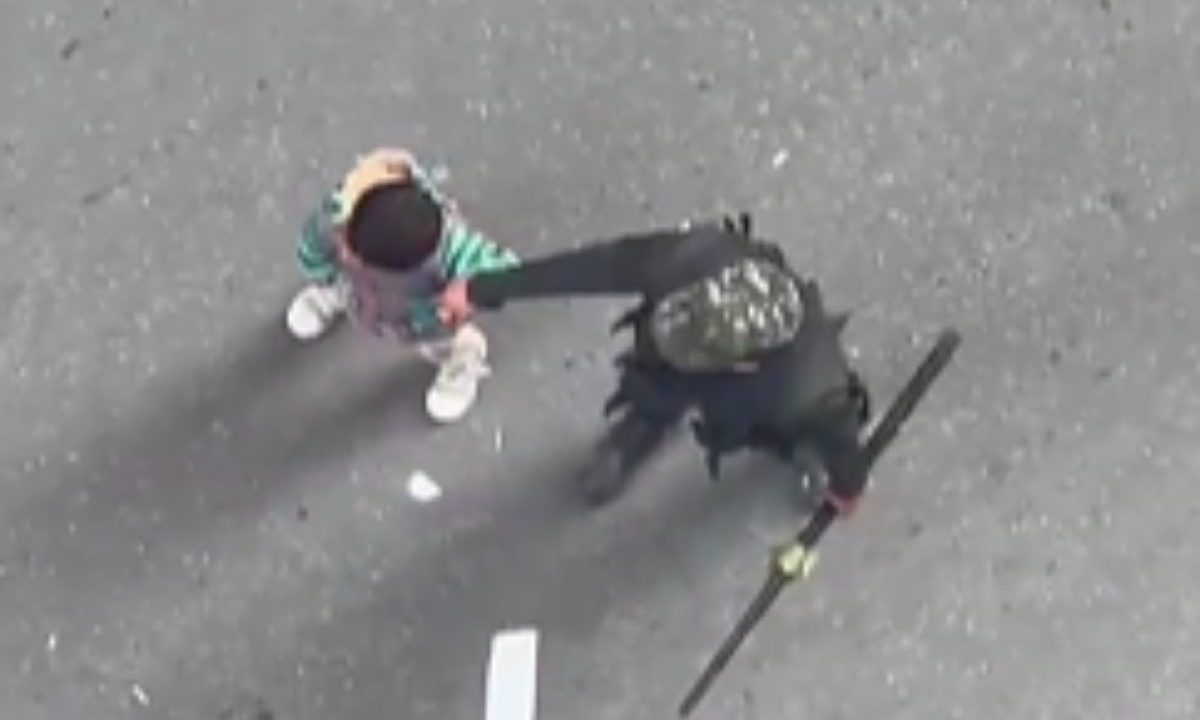 Imagens mostram crianças sendo usadas como escudo humano em protesto.