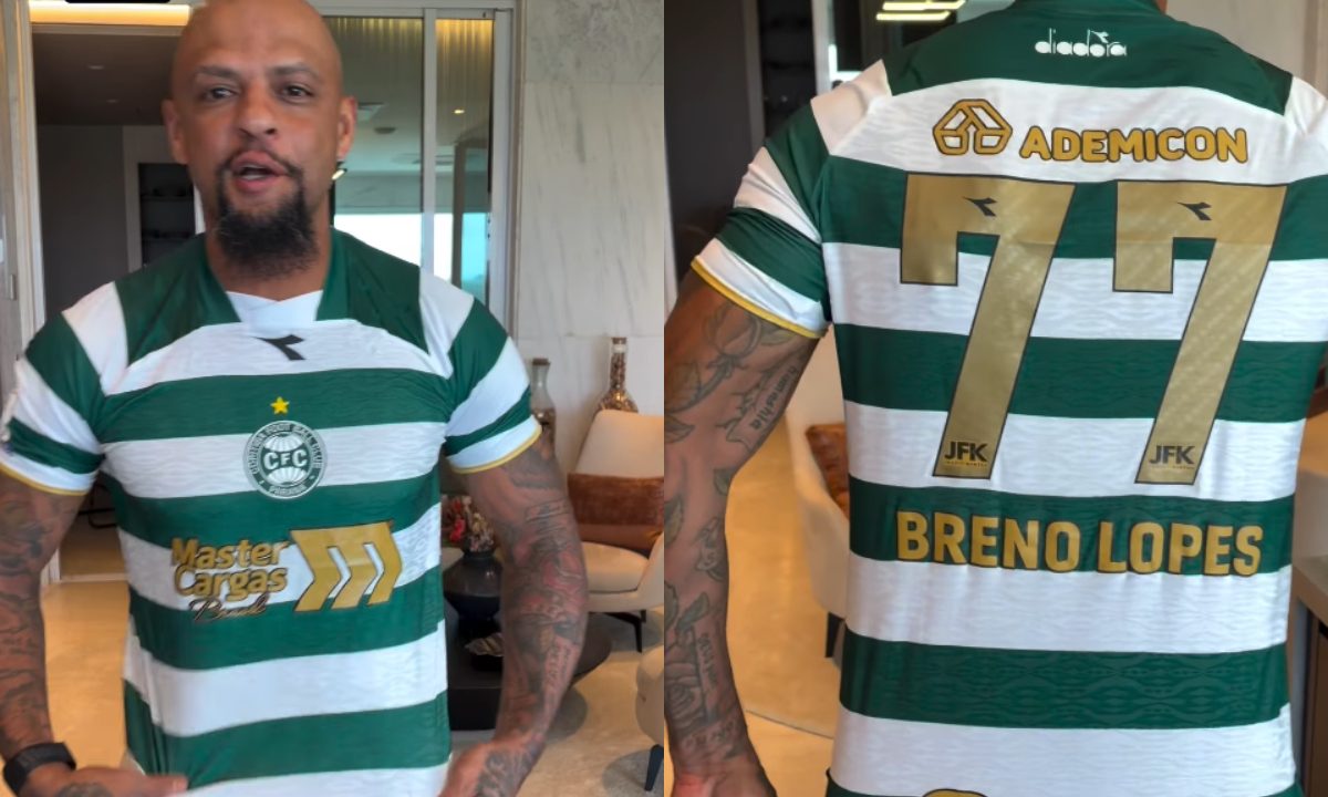 Felipe Melo com a camisa do Coritiba