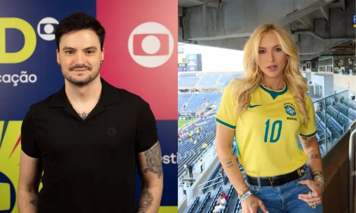 À esquerda, Felipe Neto; à direita, Virginia. O influenciador criticou a contratação da empresária como repórter especial na TV Globo para cobertura da Copa do Mundo.