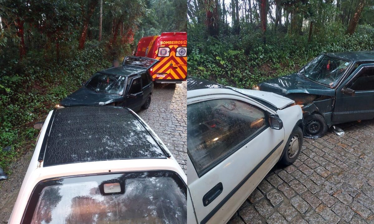 Imagem mostra acidente que deixou quatro feridos em São José dos Pinhais