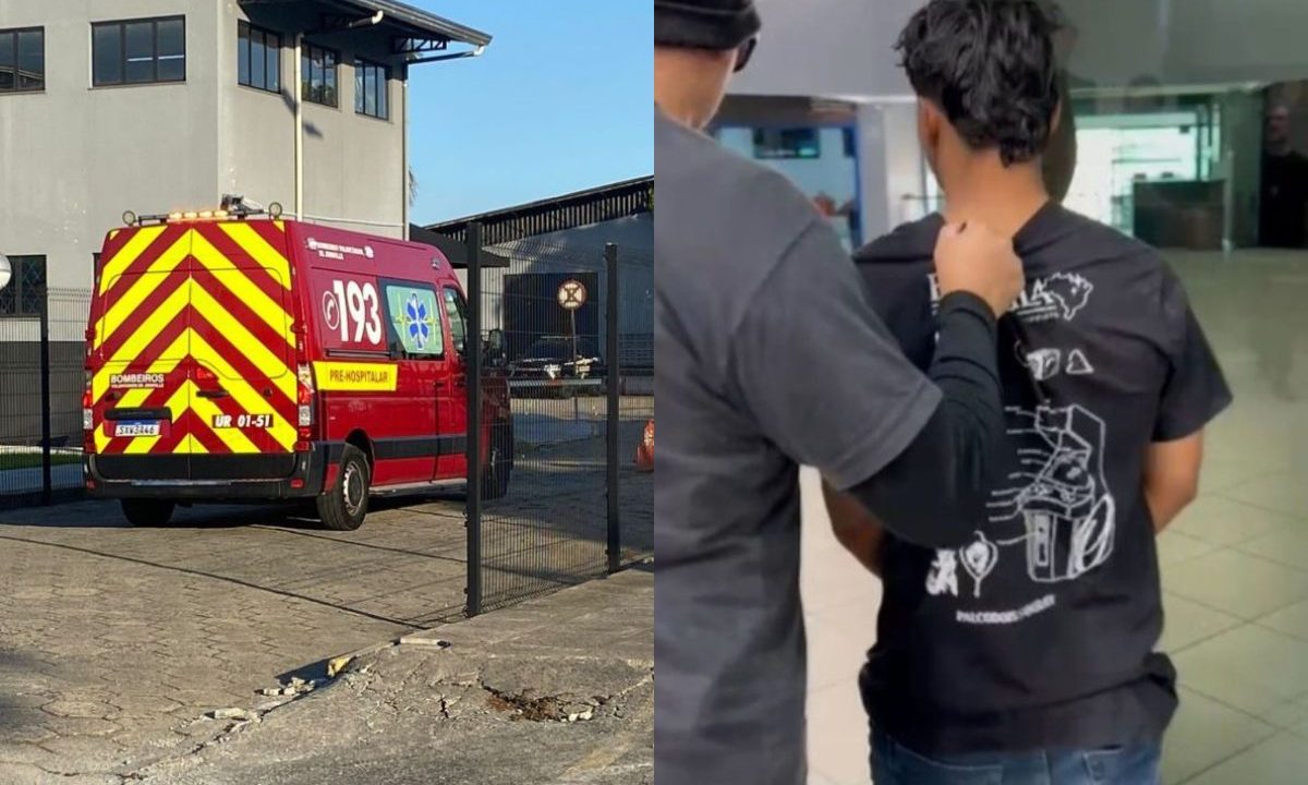 colagem de fotos do jovem que cometeu crime e sequestrou ex em santa catarina