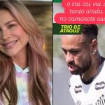 À esquerda, Luana Piovani. À direita, story em que ela chama Neymar de "cai cai"