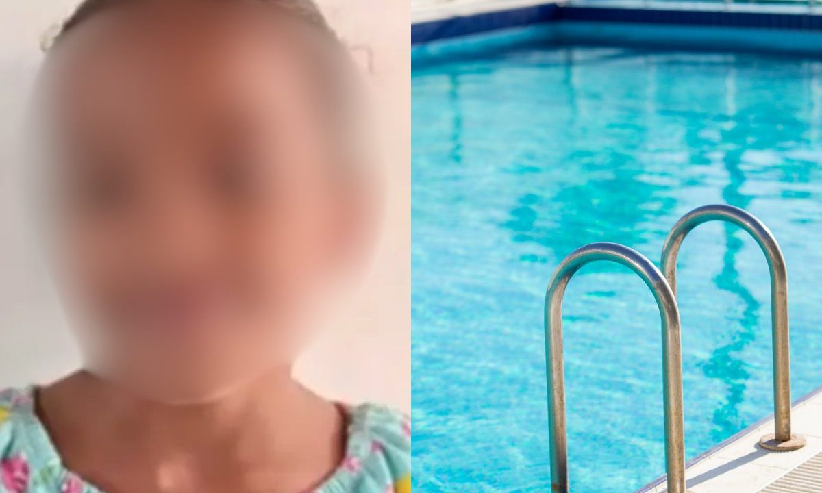 Menina que morreu e foto de piscina