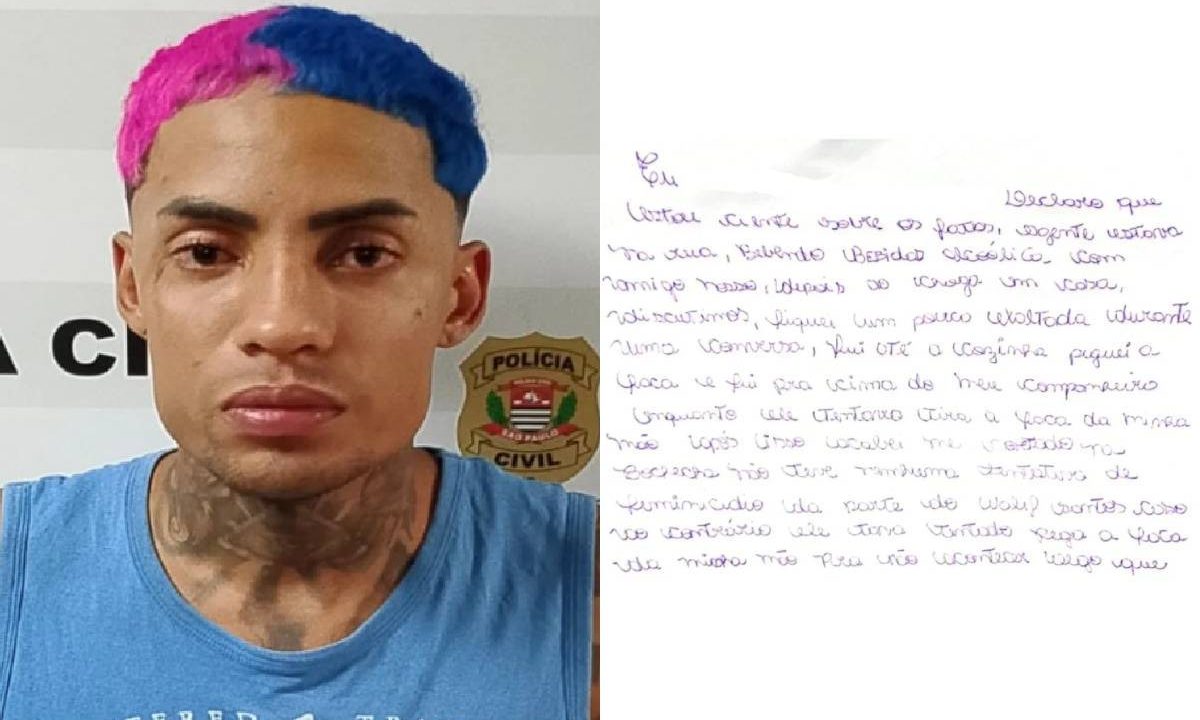 Foto mostra ator pornô preso e carta escrita pela mulher