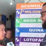 Mulher dá resposta inusitada ao repórter Mateus Massena em lotérica na Bahia e viraliza nas redes sociais.