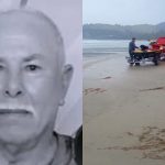 colagem de fotos do pescador que morreu afogado em SC