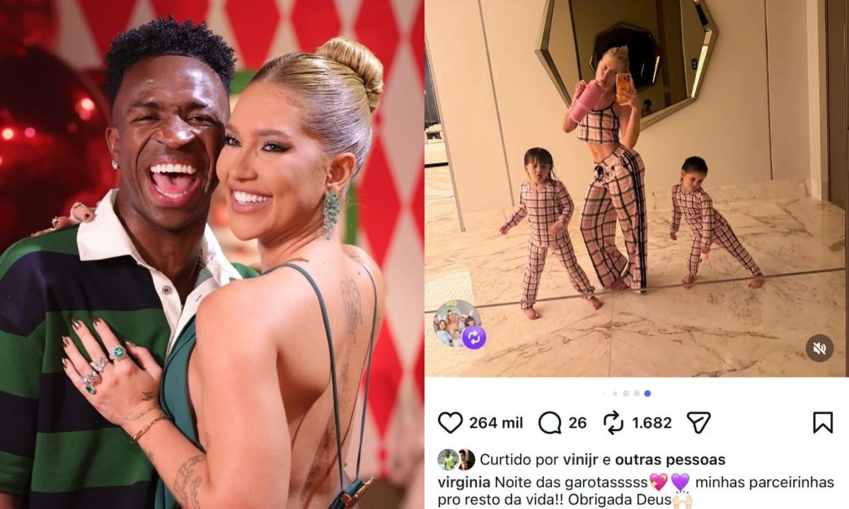 Foto de Vini Jr e Virginia juntos em festa; casal terminou o namoro após polêmica