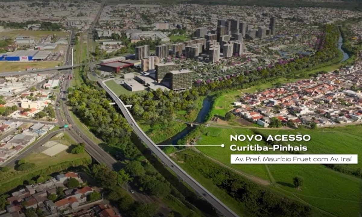 ilustração de como deve ficar a ligação entre Curitiba e Pinhais