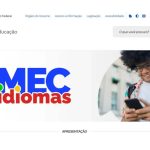 Print da tela incial da plataforma MEC Idiomasno portal do Gov.br