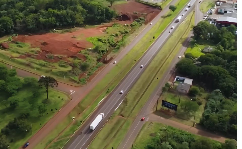 Imagens aéreas das rodovias na região sul de Cascavel, local que será construída trincheira.