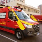 Foto mostra ambulância após briga entre pai e filho