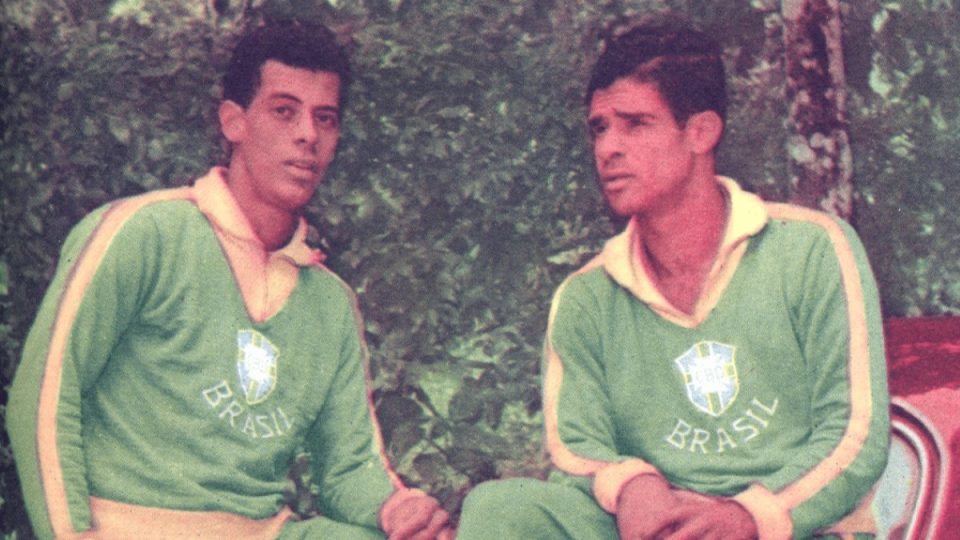 Brito ao lado de Carlos Alberto Torres na preparação da Copa de 1970.
