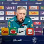 Técnico Carlo Ancelotti, da seleção brasileira, em entrevista coletiva