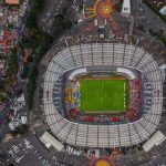 Vista aérea do Estádio Cidade do México, no México, uma das sedes da Copa do Mundo de 2026.