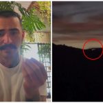 Colagem do influenciador que registrou imagens de um suposto disco voador em Campo Largo.