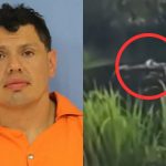 Imagem mostra homem que foi atacado por jacaré enquanto estava sendo perseguido pela polícia.