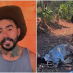Colagem de imagens do influenciador Mayk Leão, do OVNI, e sua cabra Margarida.